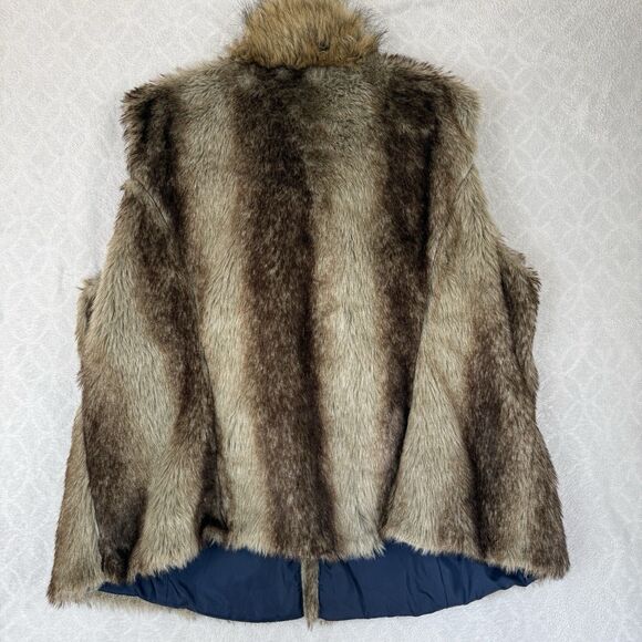 Iman Faux Fur Vest Womens 3X Brown Mobwife Grunge Indie Hipster Penny Lane Y2K - Picture 5 of 11